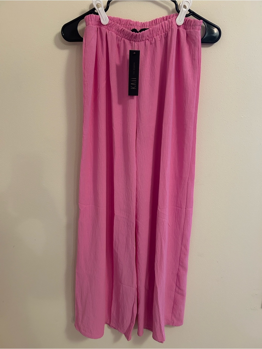 Kaii Hot Pink Wide-Leg Elastic Waist Pants